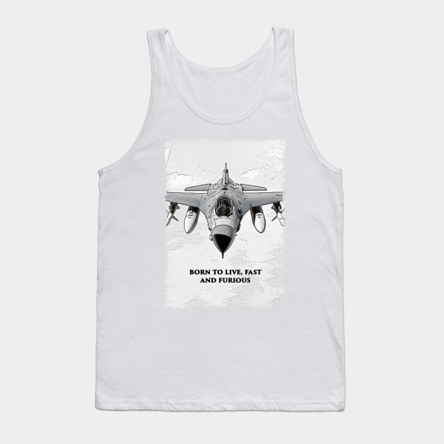 Fighter Jet Born P10 Tank Top by FasBytes